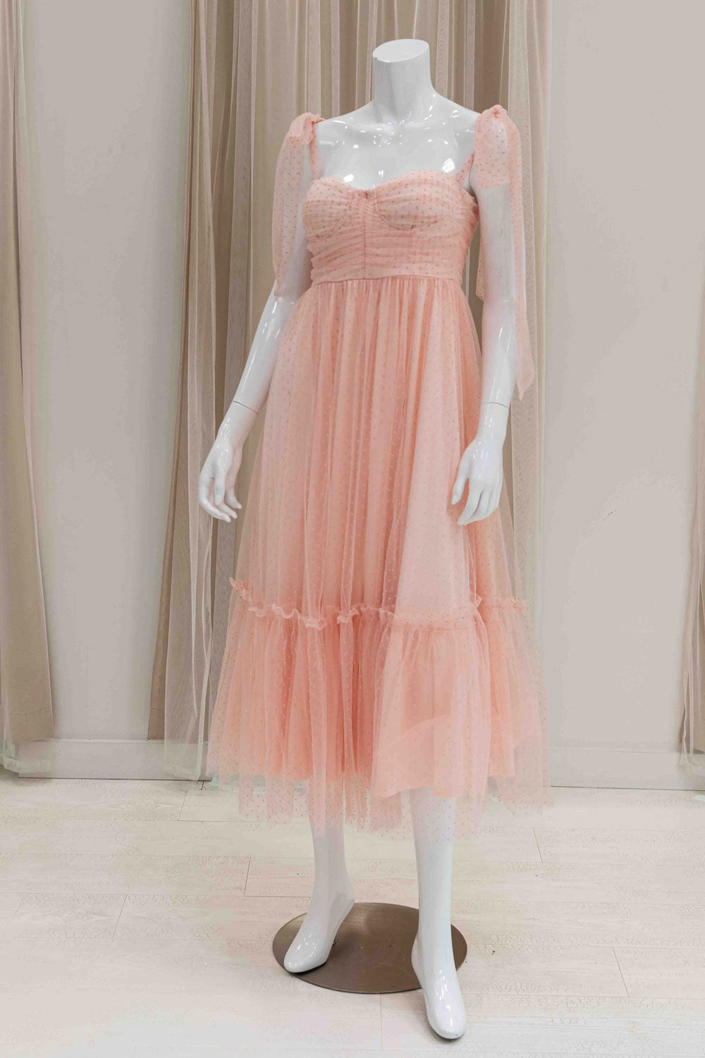 Blush Tulle Midi Sun Dress