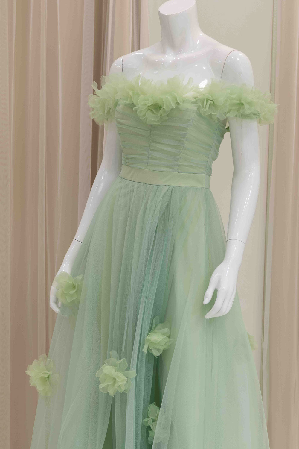 Sage Green Simple Ball Gown
