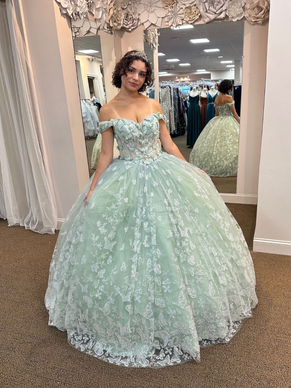 Camila Marie Quinceanera Ball Gown in Sage Green